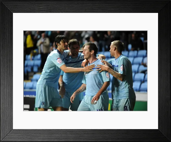 Framed Print : Stephen Elliott Scores First Goal for Coventry City in Npower League One at Ricoh Arena vs Sheffield United Framed Print : Stephen Elliott Scores First Goal for Coventry City in Npower League One at Ricoh Arena vs Sheffield United