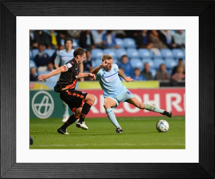 Framed Print : Clash of the Midfield Maestros: Baker vs Doyle - Coventry City vs Sheffield United (Football League One, Ricoh Arena, August 21, 2012) Framed Print : Clash of the Midfield Maestros: Baker vs Doyle - Coventry City vs Sheffield United (Football League One, Ricoh Arena, August 21, 2012)