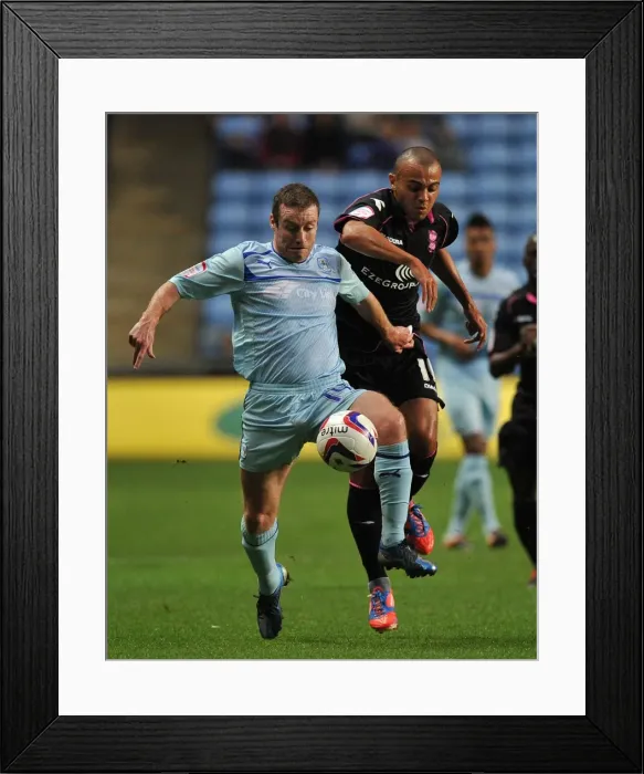 Framed Print : Battle for the Ball: Coventry City vs Birmingham City - Capital One Cup Second Round Framed Print : Battle for the Ball: Coventry City vs Birmingham City - Capital One Cup Second Round