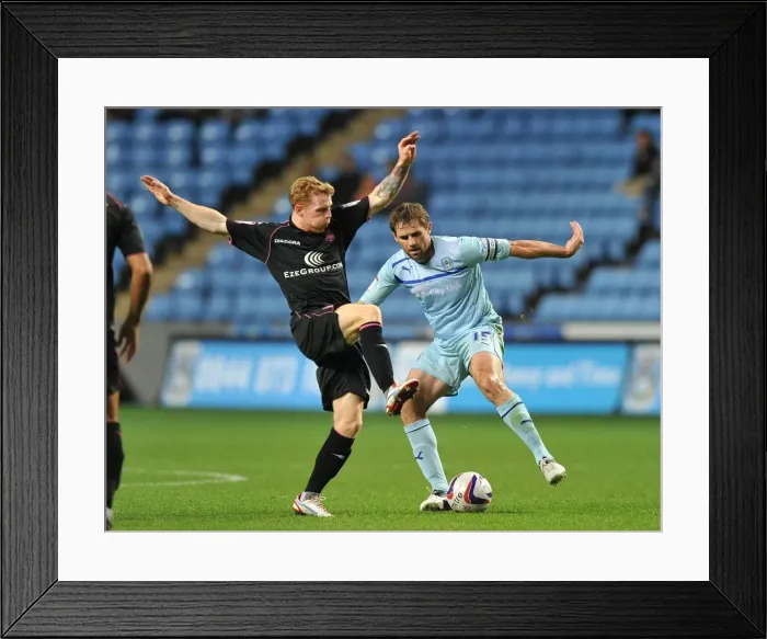 Framed Print : Coventry City vs Birmingham City: A Battle for the Ball - Capital One Cup Rivalry Framed Print : Coventry City vs Birmingham City: A Battle for the Ball - Capital One Cup Rivalry