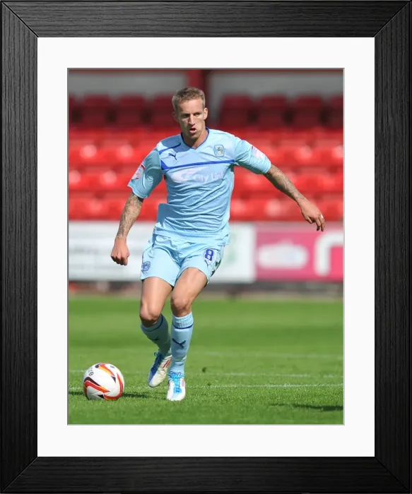 Framed Print : Carl Baker in Action: Coventry City vs Crewe Alexandra, Npower League One, 2012 (Gresty Road)
