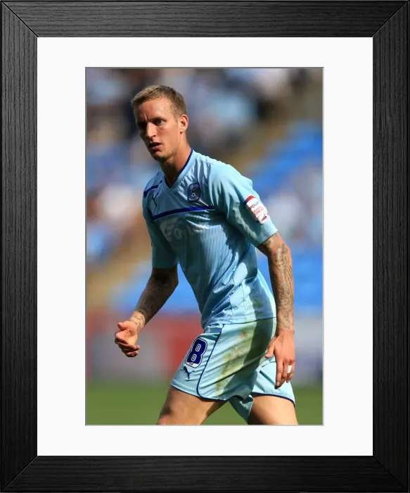 Framed Print : Carl Baker in Action for Coventry City against Stevenage at Ricoh Arena (Npower League One, September 9, 2012) Framed Print : Carl Baker in Action for Coventry City against Stevenage at Ricoh Arena (Npower League One, September 9, 2012)