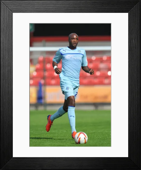 Framed Print : Coventry City's William Edjenguele in Action against Crewe Alexandra (Npower League One, Gresty Road, 01-09-2012) Framed Print : Coventry City's William Edjenguele in Action against Crewe Alexandra (Npower League One, Gresty Road, 01-09-2012)