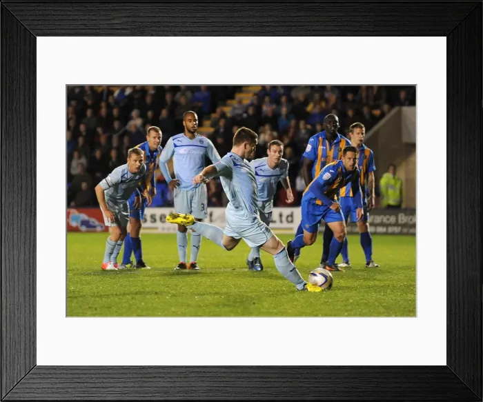 Framed Print : John Fleck Scores Coventry City's First Goal in Npower League One Against Shrewsbury Town (September 18, 2012)