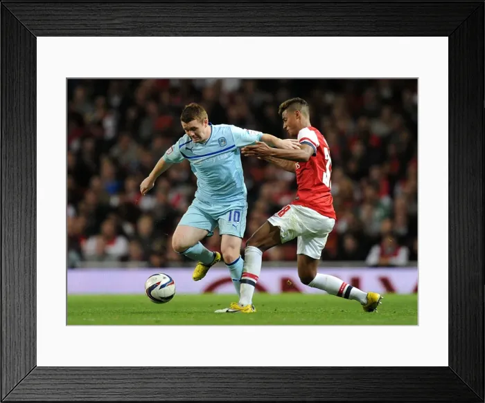 Framed Print : John Fleck vs Martin Angha: Intense Clash in Arsenal vs Coventry City Capital One Cup Match Framed Print : John Fleck vs Martin Angha: Intense Clash in Arsenal vs Coventry City Capital One Cup Match