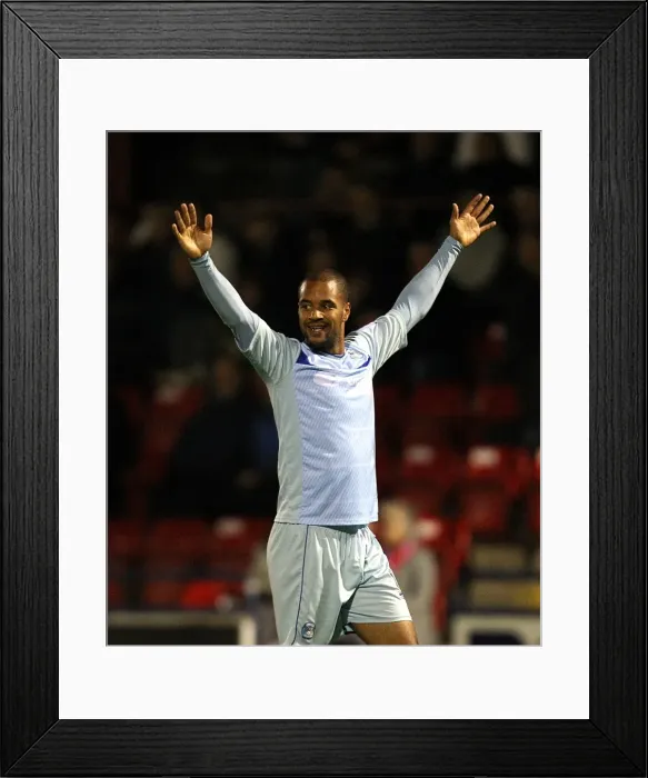 Framed Print : David McGoldrick's Historic First Goal: Coventry City in Johnstone's Paint Trophy against York City (2012) Framed Print : David McGoldrick's Historic First Goal: Coventry City in Johnstone's Paint Trophy against York City (2012)