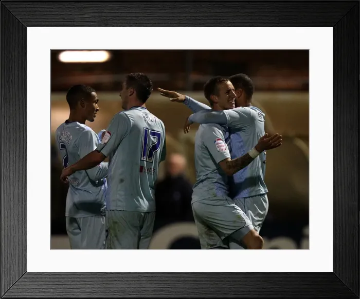 Framed Print : David McGoldrick's Hat-Trick Goal: Coventry City vs York City (Johnstone's Paint Trophy, 2012)