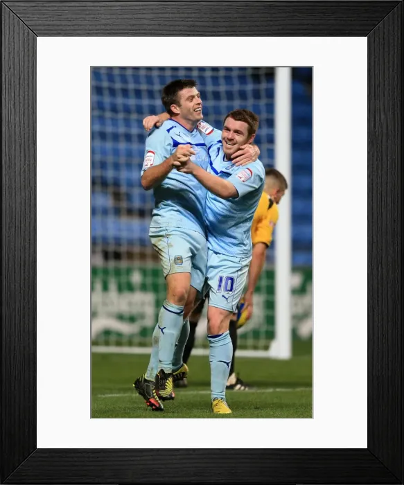 Framed Print : Steve Jennings Scores the First Goal for Coventry City in FA Cup Against Arlesey Town at Ricoh Arena Framed Print : Steve Jennings Scores the First Goal for Coventry City in FA Cup Against Arlesey Town at Ricoh Arena