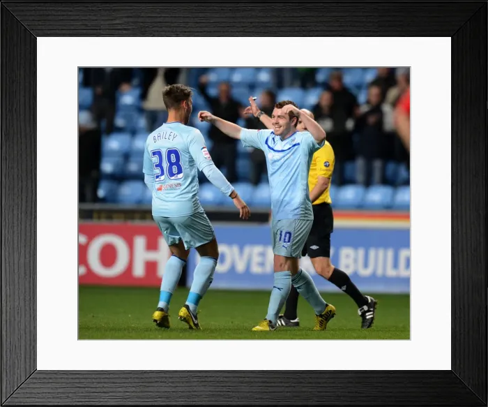 Framed Print : John Fleck Scores First Goal for Coventry City Against Crawley Town at Ricoh Arena Framed Print : John Fleck Scores First Goal for Coventry City Against Crawley Town at Ricoh Arena