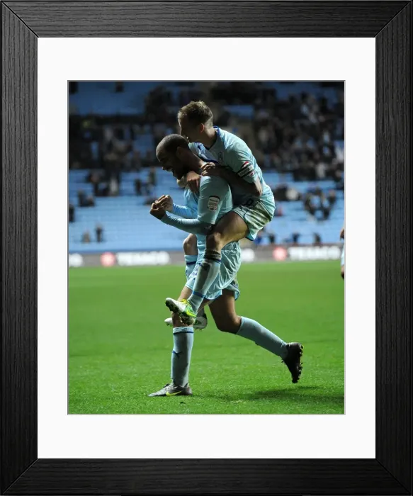 Framed Print : Coventry City: McGoldrick and Baker Celebrate Second Goal Against Crawley Town in Npower League One