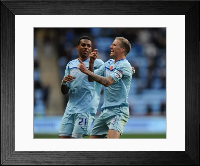 Framed Print : Carl Baker's Goal Celebration: Coventry City vs. Scunthorpe United (Npower League One, 2012) Framed Print : Carl Baker's Goal Celebration: Coventry City vs. Scunthorpe United (Npower League One, 2012)