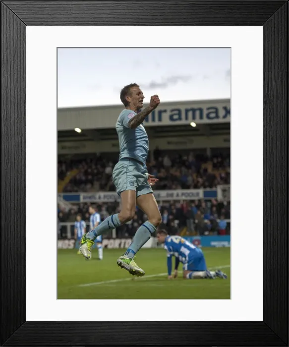 Framed Print : Carl Baker's Hat-Trick: Coventry City's Triumph Over Hartlepool United in Football League One Framed Print : Carl Baker's Hat-Trick: Coventry City's Triumph Over Hartlepool United in Football League One