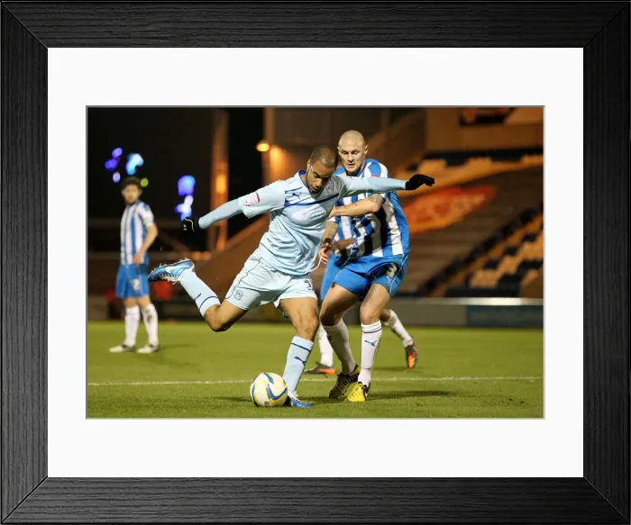 Framed Print : David McGoldrick's Game-Winning Goal: Coventry City vs Colchester United in Npower League One Framed Print : David McGoldrick's Game-Winning Goal: Coventry City vs Colchester United in Npower League One