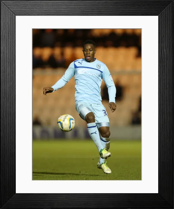 Framed Print : Franck Moussa Scores for Coventry City in Npower League One Clash vs Colchester United at Weston Homes Community Stadium (November 2012) Framed Print : Franck Moussa Scores for Coventry City in Npower League One Clash vs Colchester United at Weston Homes Community Stadium (November 2012)