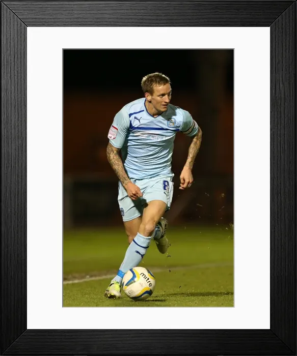 Framed Print : Carl Baker in Action: Coventry City vs Colchester United, Football League One, Weston Homes Community Stadium (November 2012)