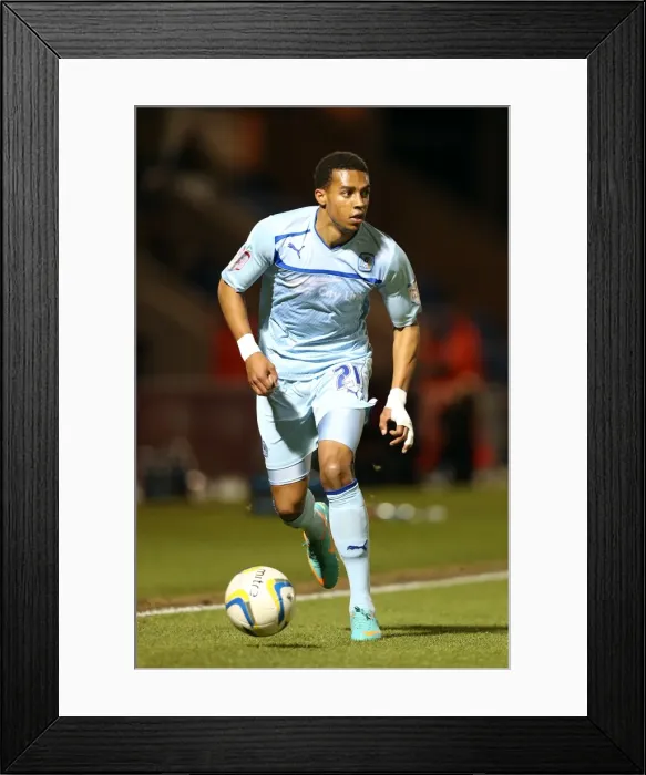 Framed Print : Cyrus Christie in Action: Coventry City vs Colchester United, Npower League One (November 20, 2012)