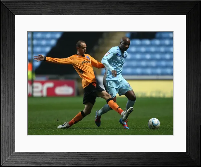 Framed Print : Clash at the Ricoh Arena: Coventry City vs Portsmouth - Football League One Framed Print : Clash at the Ricoh Arena: Coventry City vs Portsmouth - Football League One