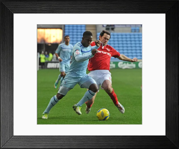 Framed Print : FA Cup: Tackle Clash between Franck Moussa and Stewart Drummond at Coventry City vs Morcambe Framed Print : FA Cup: Tackle Clash between Franck Moussa and Stewart Drummond at Coventry City vs Morcambe