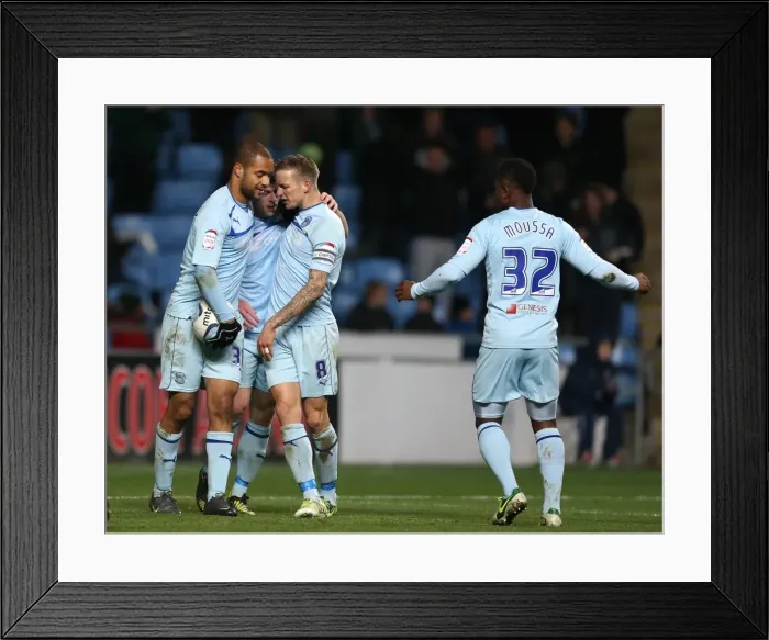 Framed Print : Coventry City FC's Own Goal by Sheffield United's Harry Maguire in Johnstones Paint Trophy Quarter-Final Framed Print : Coventry City FC's Own Goal by Sheffield United's Harry Maguire in Johnstones Paint Trophy Quarter-Final