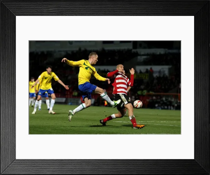 Framed Print : Determined Gary McSheefrey Fires A Shot Amidst Doncaster's Intense Pressure in Coventry City's Npower League One Clash Framed Print : Determined Gary McSheefrey Fires A Shot Amidst Doncaster's Intense Pressure in Coventry City's Npower League One Clash