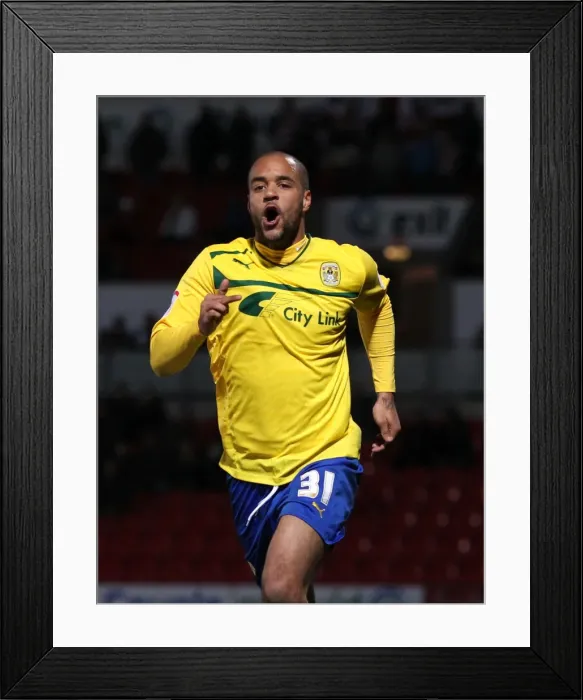 Framed Print : David McGoldrick's Hat-Trick: Coventry City's Triumph over Doncaster Rovers in Football League One Framed Print : David McGoldrick's Hat-Trick: Coventry City's Triumph over Doncaster Rovers in Football League One