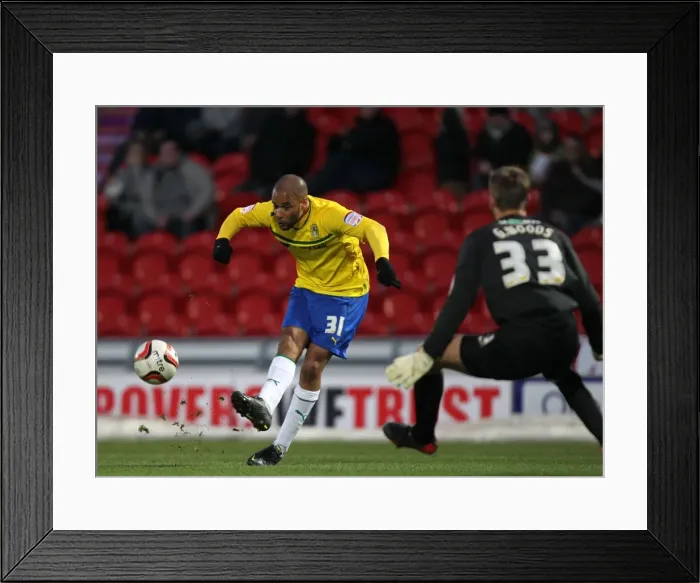 Framed Print : One on One: McGoldrick's Narrowly Wide Shot vs. Doncaster Rovers (Coventry City vs. Doncaster Rovers, Football League One, Keepmoat Stadium, 15-12-2012) Framed Print : One on One: McGoldrick's Narrowly Wide Shot vs. Doncaster Rovers (Coventry City vs. Doncaster Rovers, Football League One, Keepmoat Stadium, 15-12-2012)
