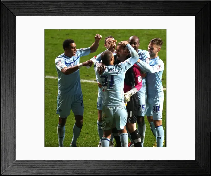 Framed Print : Coventry City's Penalty Victory: Johnstones Paint Trophy Quarter-Final vs Sheffield United - Joe Murphy's Triumph Framed Print : Coventry City's Penalty Victory: Johnstones Paint Trophy Quarter-Final vs Sheffield United - Joe Murphy's Triumph