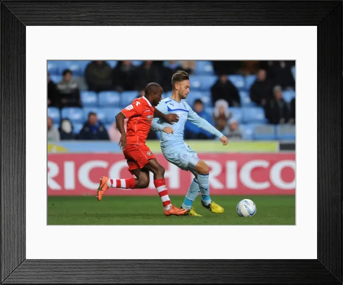 Framed Print : Battleground Ricoh Arena: James Bailey vs. Fabian Brandy - Coventry City vs. Walsall Football Rivalry