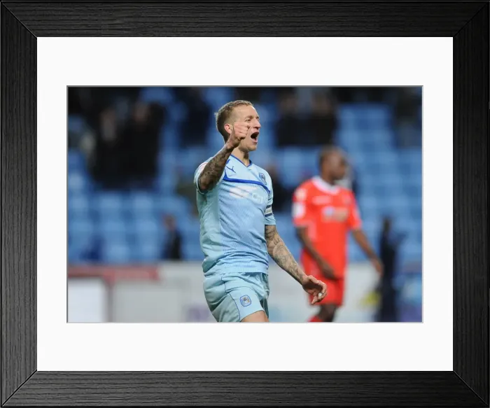 Framed Print : Coventry City's Double Victory: Carl Baker's Brace against Walsall in Football League One (December 8, 2012, Ricoh Arena) Framed Print : Coventry City's Double Victory: Carl Baker's Brace against Walsall in Football League One (December 8, 2012, Ricoh Arena)