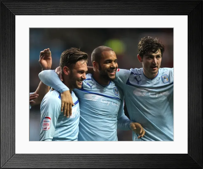 Framed Print : Coventry City Football Club: James Bailey's Goal Celebration vs. Preston North End (December 2012) Framed Print : Coventry City Football Club: James Bailey's Goal Celebration vs. Preston North End (December 2012)