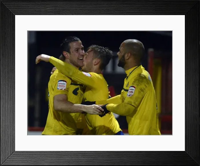 Framed Print : Coventry City's Triumphant Moment: Wood, Jennings, McGoldrick Celebrate Npower League One Goal at Lamex Stadium Framed Print : Coventry City's Triumphant Moment: Wood, Jennings, McGoldrick Celebrate Npower League One Goal at Lamex Stadium