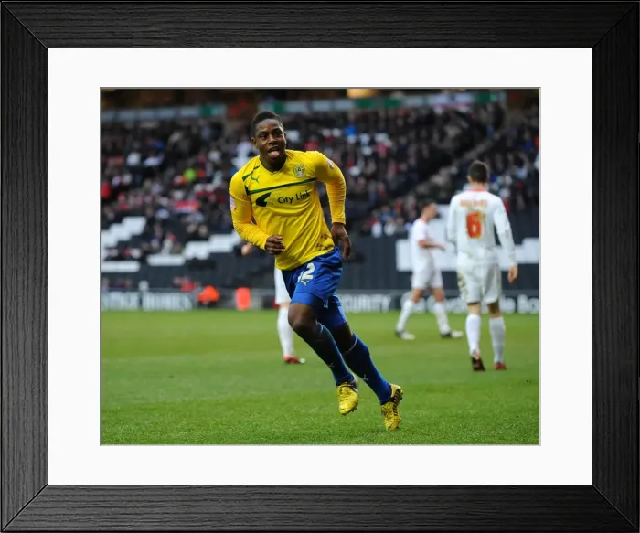 Framed Print : Franck Moussa's First Goal for Coventry City: Celebrating at StadiumMK Against Milton Keynes Dons (December 29, 2012) Framed Print : Franck Moussa's First Goal for Coventry City: Celebrating at StadiumMK Against Milton Keynes Dons (December 29, 2012)