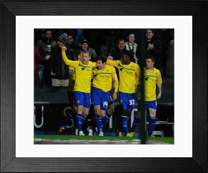 Framed Print : Stephen Elliott's Hat-Trick: Coventry City's Triumph Over Milton Keynes Dons in Football League One Framed Print : Stephen Elliott's Hat-Trick: Coventry City's Triumph Over Milton Keynes Dons in Football League One