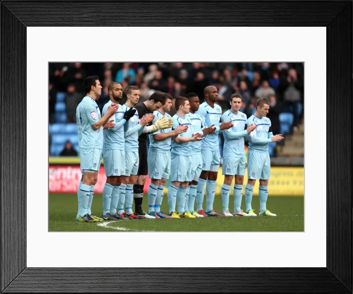 Framed Print : Coventry City FC: A Minute's Silence for Michelle Ridley Before Npower League One Match vs. Shrewsbury Town (January 1, 2013 - Ricoh Arena)