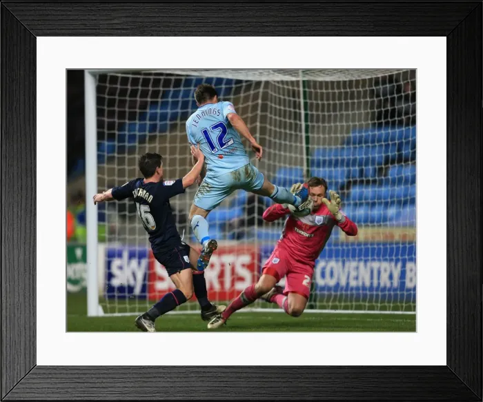 Framed Print : Steven Jennings Scores First Goal: Coventry City vs. Preston North End (Johnstone's Paint Trophy Northern Section Semi-Final, 2013) Framed Print : Steven Jennings Scores First Goal: Coventry City vs. Preston North End (Johnstone's Paint Trophy Northern Section Semi-Final, 2013)