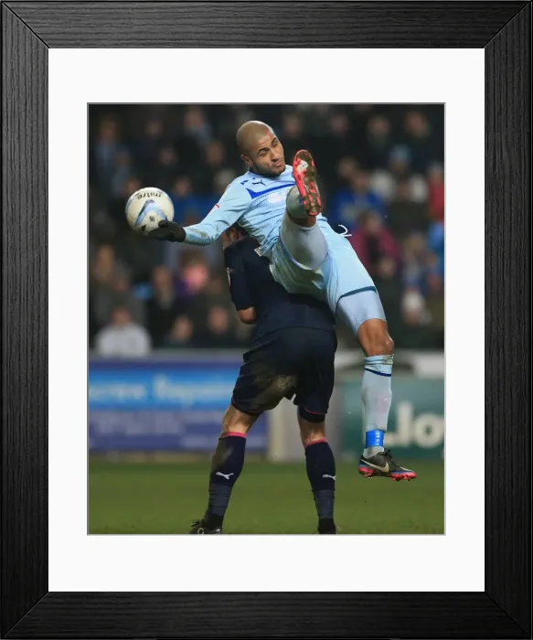 Framed Print : Leon Clarke vs Joel Byrom: Coventry City vs Preston North End in the Johnstones Paint Trophy Northern Semi-Final at Ricoh Arena (10-11-2013) Framed Print : Leon Clarke vs Joel Byrom: Coventry City vs Preston North End in the Johnstones Paint Trophy Northern Semi-Final at Ricoh Arena (10-11-2013)