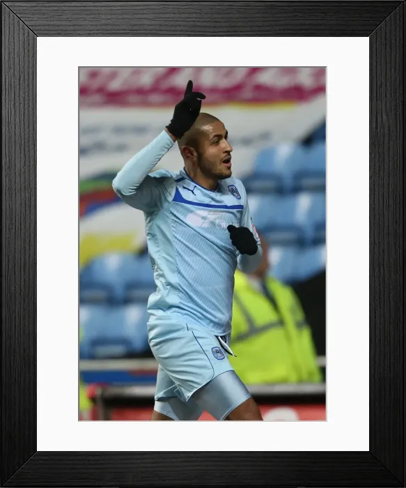 Framed Print : Leon Clarke Scores First Goal for Coventry City Against Tranmere Rovers at Ricoh Arena (Npower Football League One, 16-01-2013)