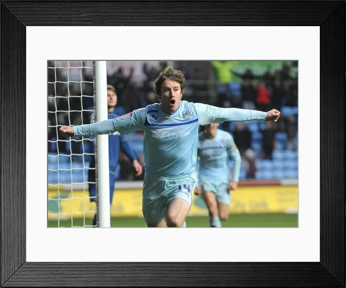 Framed Print : Stephen Elliott Scores the Opening Goal: Coventry City vs Oldham at Ricoh Arena Framed Print : Stephen Elliott Scores the Opening Goal: Coventry City vs Oldham at Ricoh Arena