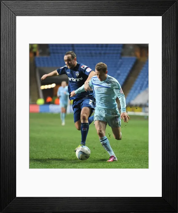 Framed Print : Gary McSheffrey vs Connor Brown: Intense Rivalry in Coventry City vs Oldham Npower League One Clash at Ricoh Arena Framed Print : Gary McSheffrey vs Connor Brown: Intense Rivalry in Coventry City vs Oldham Npower League One Clash at Ricoh Arena