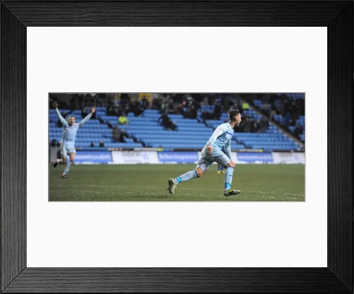 Framed Print : James Bailey Scores the Winning Goal for Coventry City Against Oldham in npower League One