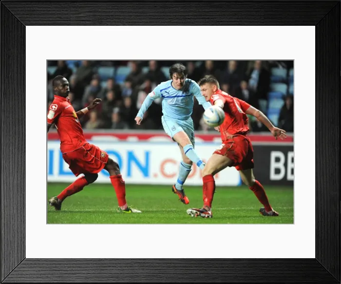 Framed Print : Stephen Elliott's Decisive Shot: Coventry City's Johnstone's Paint Trophy Final Victory vs Crewe Alexandra Framed Print : Stephen Elliott's Decisive Shot: Coventry City's Johnstone's Paint Trophy Final Victory vs Crewe Alexandra