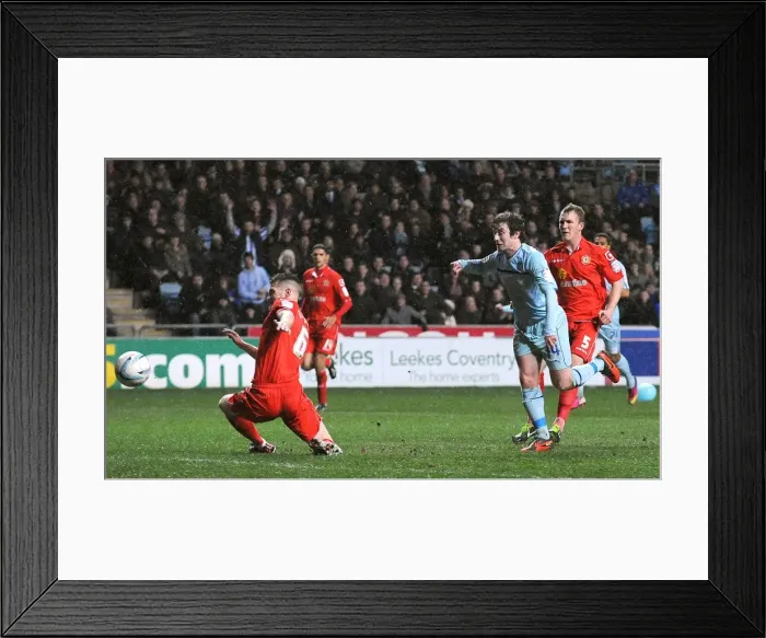 Framed Print : Stephen Elliott's Game-Winning Goal: Coventry City FC Claims Johnstones Paint Trophy against Crewe Alexandra Framed Print : Stephen Elliott's Game-Winning Goal: Coventry City FC Claims Johnstones Paint Trophy against Crewe Alexandra