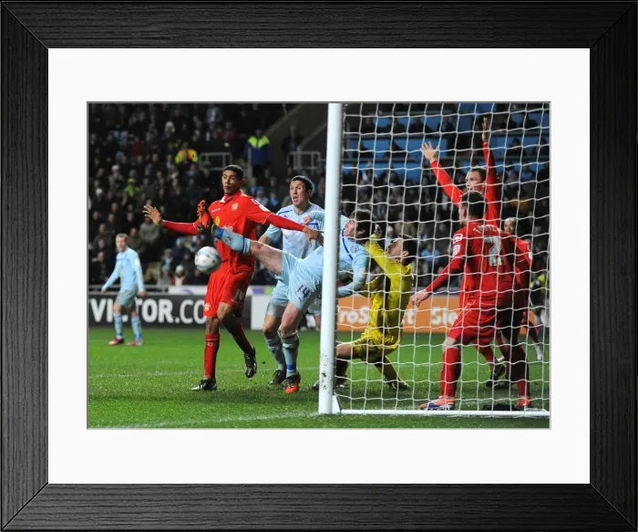 Framed Print : Intense Penalty Box Showdown: Elliott vs. Mellor - Coventry City vs. Crewe Alexandria (Johnstone's Paint Trophy Northern Final) Framed Print : Intense Penalty Box Showdown: Elliott vs. Mellor - Coventry City vs. Crewe Alexandria (Johnstone's Paint Trophy Northern Final)