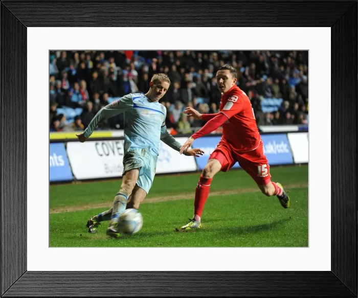 Framed Print : Coventry City vs Crewe Alexandria: Johnstones Paint Trophy Northern Final Showdown - A Battle Between Carl Baker and Gregor Robertson Framed Print : Coventry City vs Crewe Alexandria: Johnstones Paint Trophy Northern Final Showdown - A Battle Between Carl Baker and Gregor Robertson