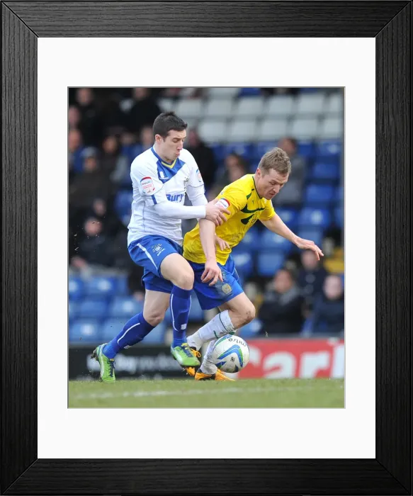 Framed Print : Intense Rivalry: McSheffrey vs Jones Clash in Coventry City's Npower League One Match at Gigg Lane (16-02-2013) Framed Print : Intense Rivalry: McSheffrey vs Jones Clash in Coventry City's Npower League One Match at Gigg Lane (16-02-2013)