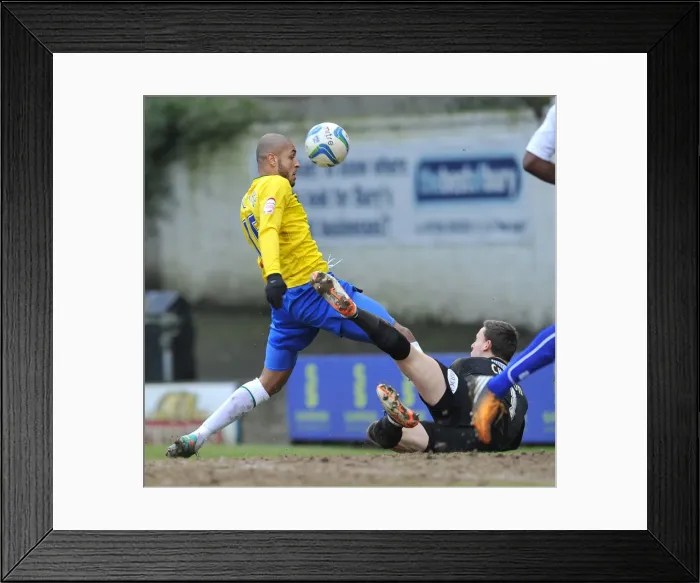 Framed Print : Leon Clarke's Goal Thwarted by Trevor Carson: Bury vs Coventry City (Npower League One, 16-02-2013)