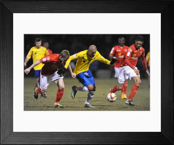 Framed Print : Tense Showdown: Mark Ellis vs. Leon Clarke, Johnstones Paint Trophy Northern Final Framed Print : Tense Showdown: Mark Ellis vs. Leon Clarke, Johnstones Paint Trophy Northern Final