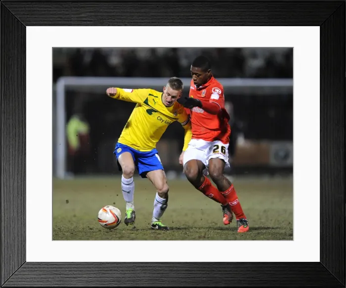 Framed Print : Battling for Johnstones Paint Trophy Glory: Aneke vs. Baker Framed Print : Battling for Johnstones Paint Trophy Glory: Aneke vs. Baker