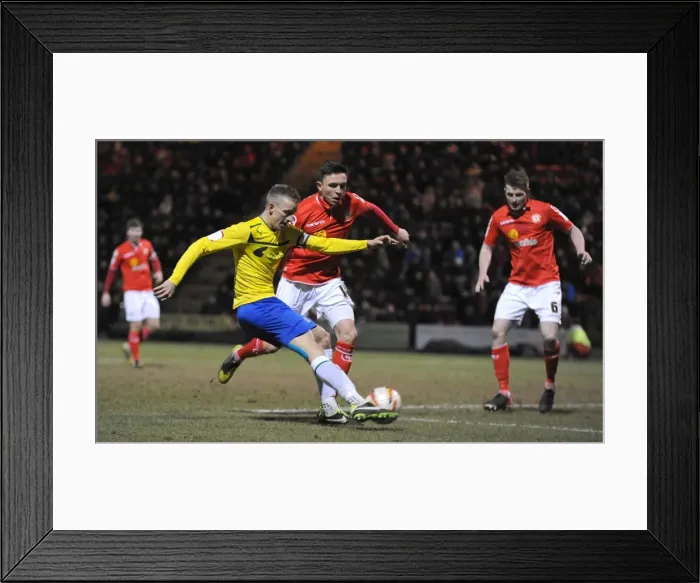 Framed Print : Carl Baker's Determined Shot: Coventry City's Johnstones Paint Trophy Battle at Crewe Alexandra Framed Print : Carl Baker's Determined Shot: Coventry City's Johnstones Paint Trophy Battle at Crewe Alexandra