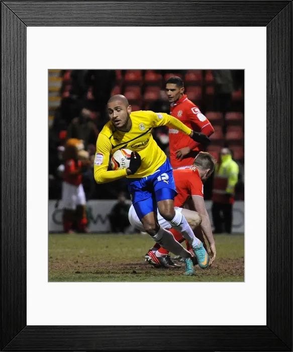 Framed Print : Coventry Citys Leon Clarke runs back for the restart after scoring his sides second goal of the game Framed Print : Coventry Citys Leon Clarke runs back for the restart after scoring his sides second goal of the game